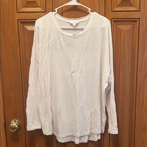 Time and Tru Women's Cream Long Sleeve Blouse